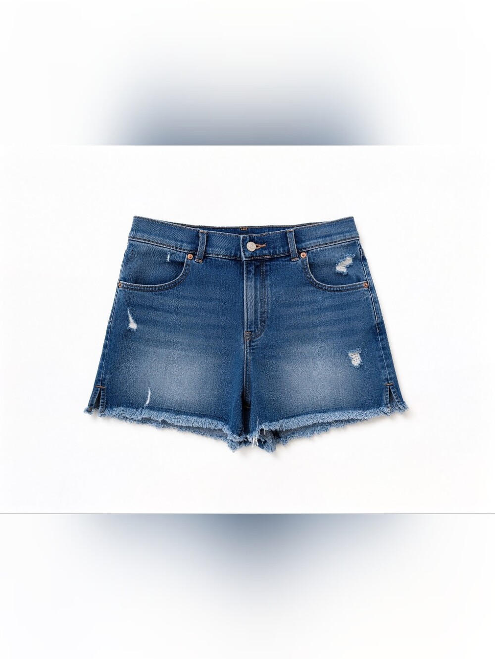 Express Super High Waisted Dark Wash Mom Jean Shorts Size 8